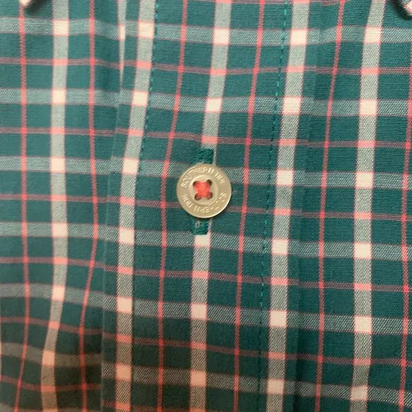 Southern Tide Shirt Green Mens Medium Plaid/Check Long Sleeve Button Down - Picture 3 of 14